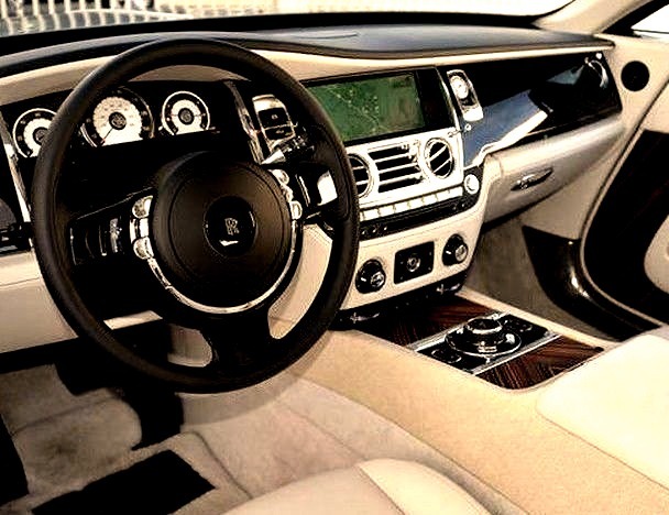 Interior Front Seat of a Rolls Royce